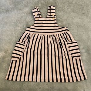 Black and cream striped toddler dress